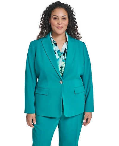 Calvin Klein Plus Collarless Open Front Jacket