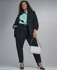 Calvin Klein Mid Rise Slim Leg Pant Collarless One Button Jacket