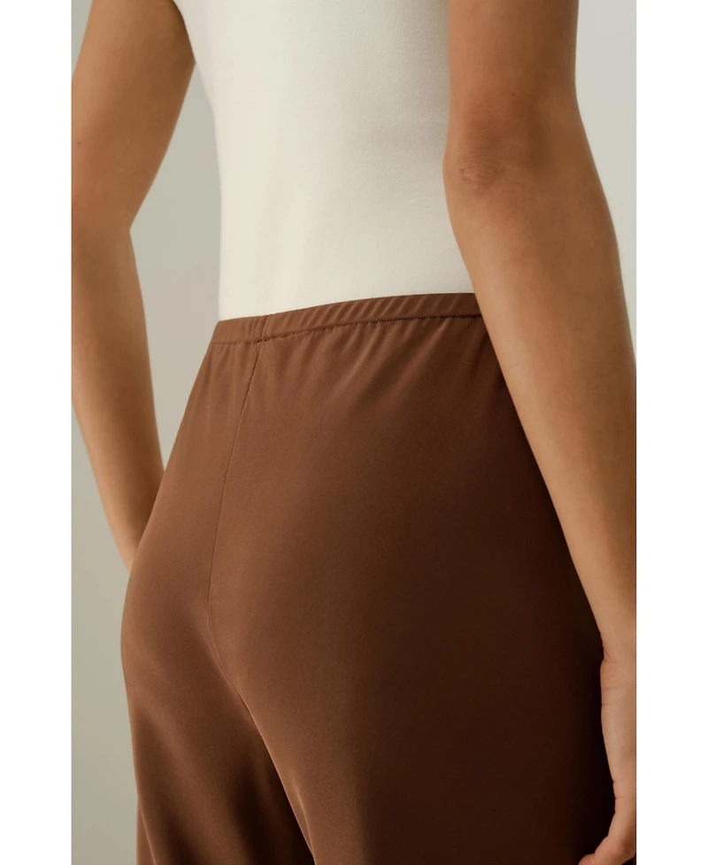 Lilysilk Women's Bias Cut Straight Leg Silk Pants