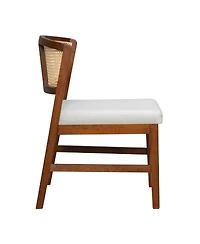 Streamdale Furniture Rattan Dining Chairs (Set of 2) - Upholstered, Curved Back, Hardwood Frame