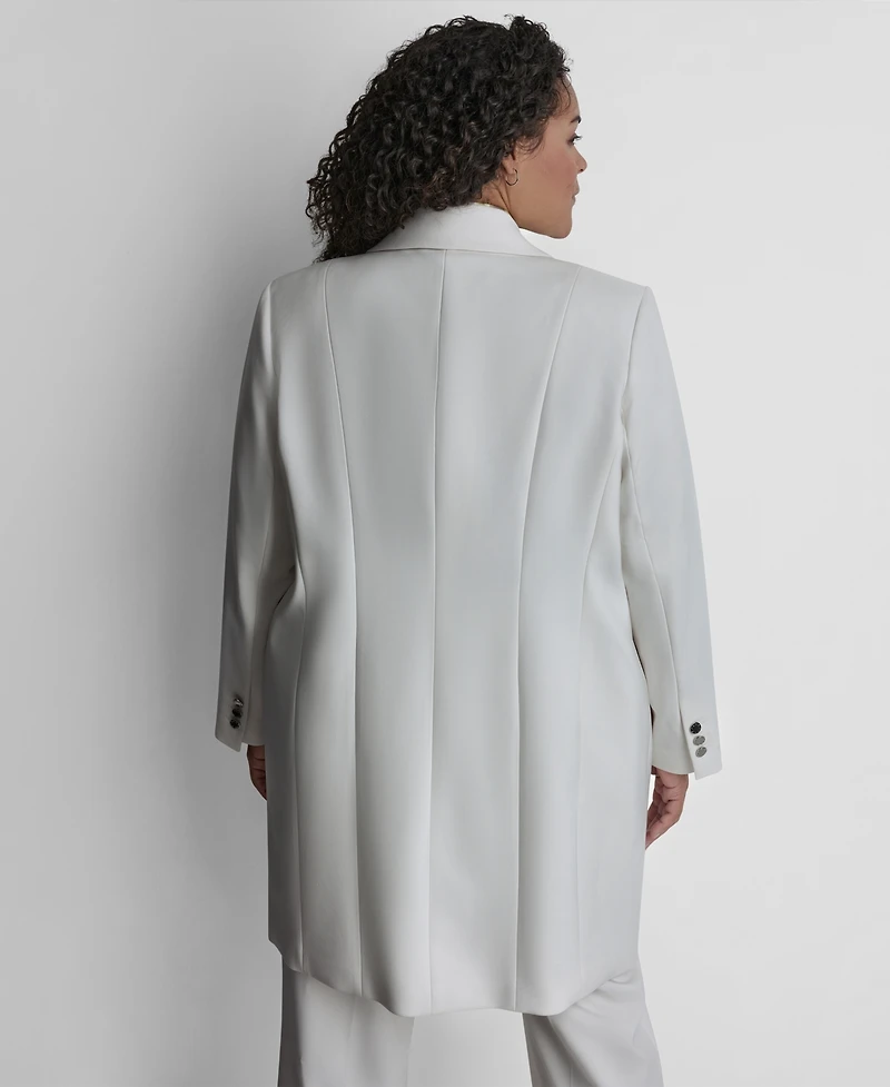 Dkny Plus Notch Collar Buttoned Jacket
