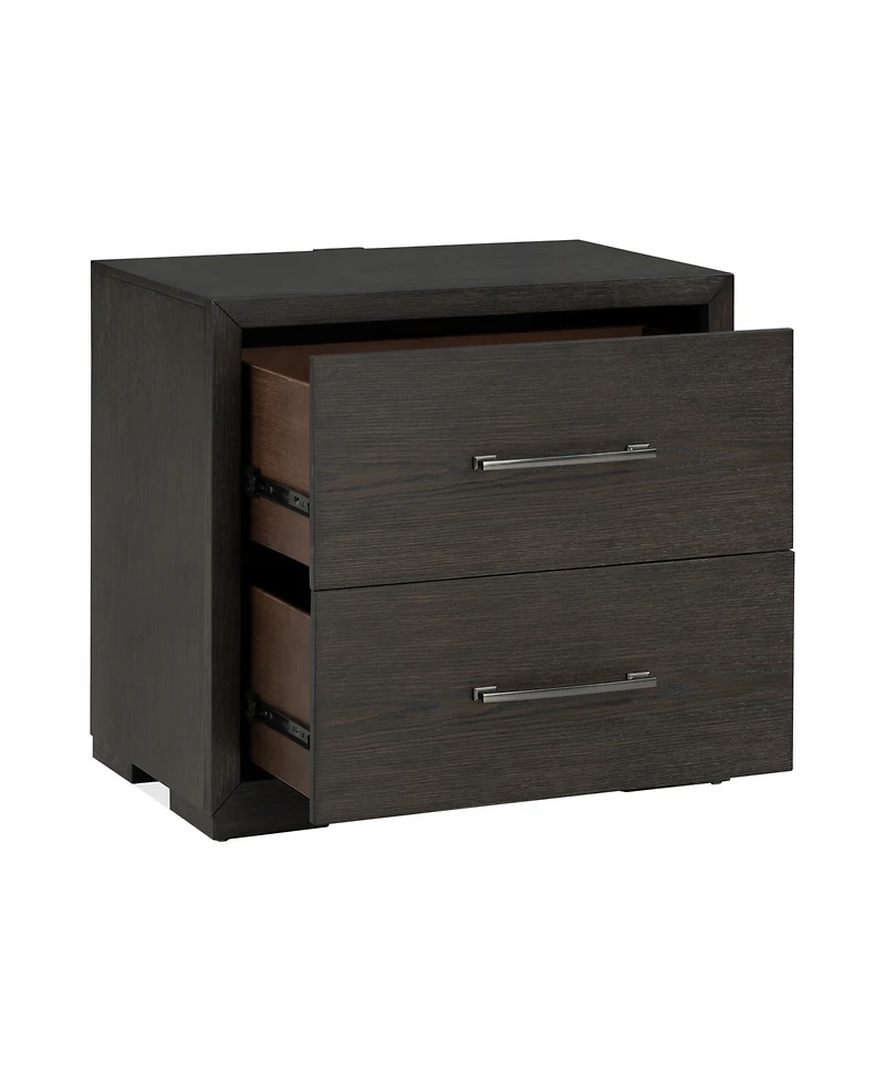 Ryder 26" Oak Veneer Usb Charging Nightstand