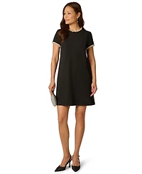 Adrianna Papell Petite Crew Neck Short-Sleeve Dress