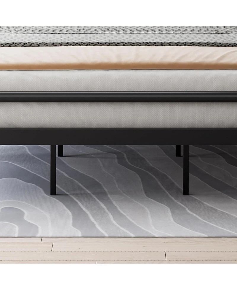 gaomon King Bed Frame with Wood Headboard, Mid-Century Modern Bed Frame, Metal Platform Bed Frame/No Box Spring Needed/Noise-Free