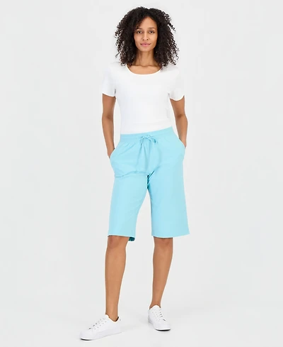 Style & Co Women's Mid Rise Sweatpant Bermuda Shorts, Created for Macy's