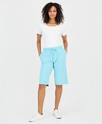 Style & Co Women's Mid Rise Sweatpant Bermuda Shorts, Created for Macy's