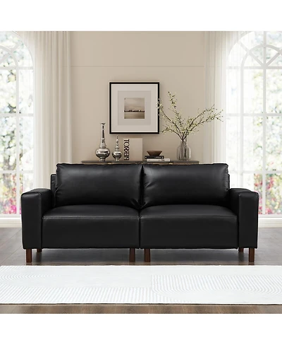 Streamdale Furniture 78.5" Loveseat for Living Room, Apartment, Faux Leather Couch