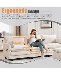 Streamdale Furniture 102" Oversized Modular Sectional Sofa with Movable Ottoman