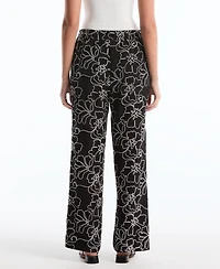 Rafaella Petite Floral Embroidered Drawstring Pants
