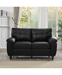 Streamdale Furniture 59" Modern Faux Leather Loveseat Sofa with Storage and Big Armrests