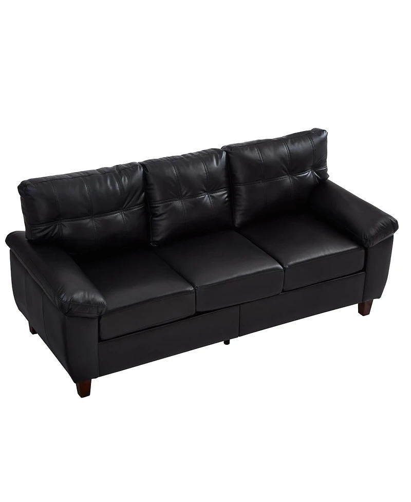 Streamdale Furniture 79" Three Seater Modern Faux Leather Sofa with Storage