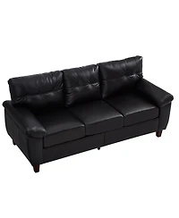 Streamdale Furniture 79" Three Seater Modern Faux Leather Sofa with Storage