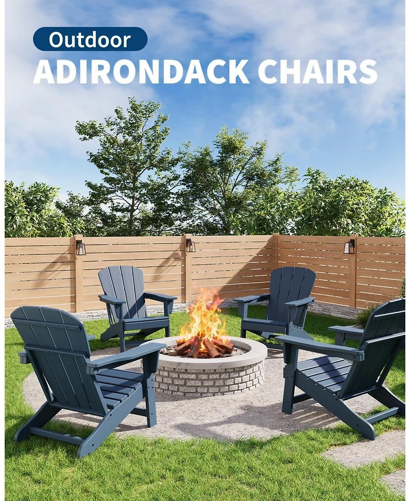 gaomon Modern Hdpe Plastic Adirondack Chair Set of 4