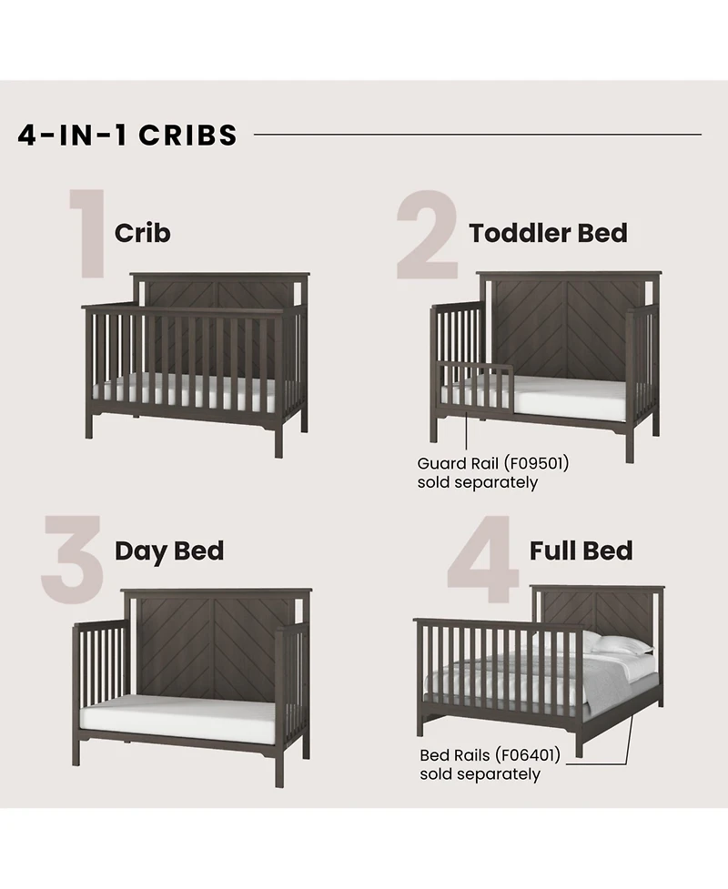 Child Craft Hampton Flat Top 4-in-1 Convertible Crib