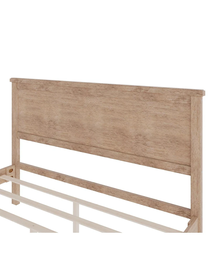 Streamdale Furniture Mid-Century Wood Platform Bed with Headboard - Full Size, Seadrift