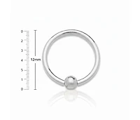 Curata Jewelry Solid 14k and 16G Small 2mm Captive Bead Hoop Internally Threaded Ring