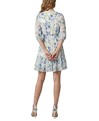 Taylor Women's Floral V-Neck A-Line Short Dress