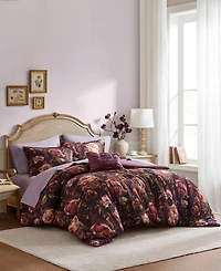 Madison Park Seraphina Velvet Floral Print 4-Pc. Comforter Set