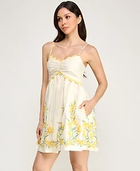 Row A Juniors' Sleeveless Fit and Flare Dress