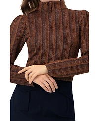 Ivonne Women's High Neck Long Sleeve Top