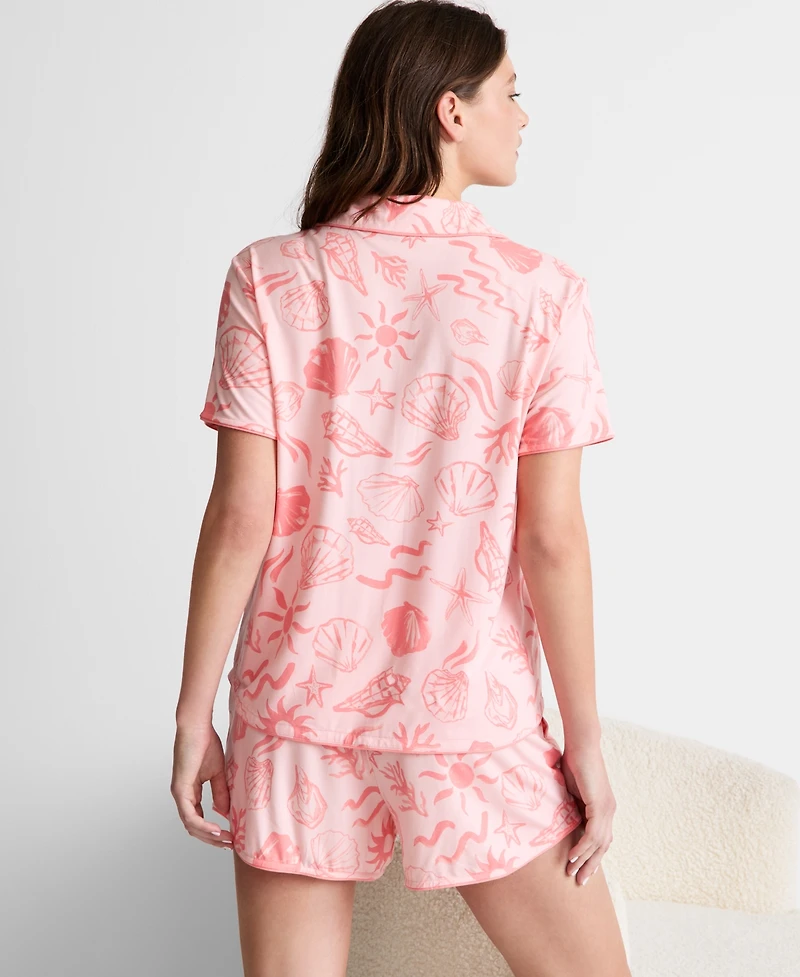 State of Day Women's Fluid Knit Notched-Collar Pajama Set Xs-3X, Exclusively at Macy's