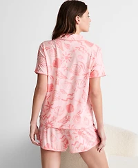 State of Day Women's Fluid Knit Notched-Collar Pajama Set Xs-3X, Exclusively at Macy's