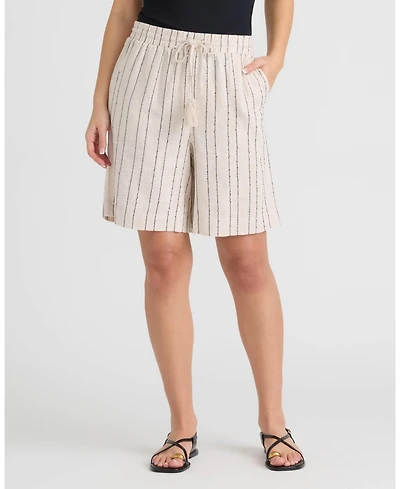 Nvlt Women's Pull-On Bermuda Short w Sequin Stripe