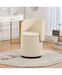 Streamdale Stylish Swivel Barrel Chair with Storage & Free Cat Bed
