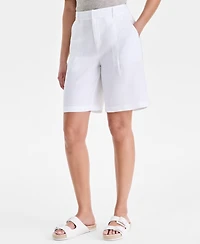 Charter Club Women's 100% Linen Bermuda Shorts, Macy's Exclusive