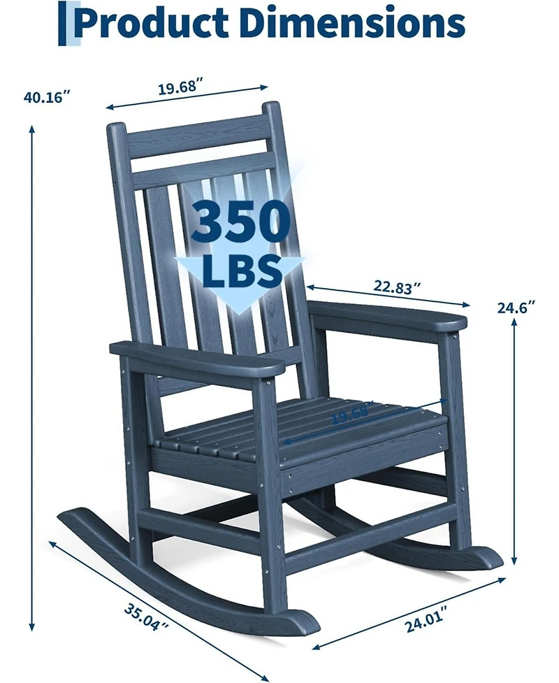gaomon Hdpe Rocking Chair Outdoor Set of
