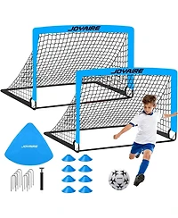 Joyaire Pro-Grade 4x3ft Pop-Up Soccer Goal for Kids – Durable 5-Layer Tear-Resistant Net & 10mm Poles, Portable Training Set with 4 Ball