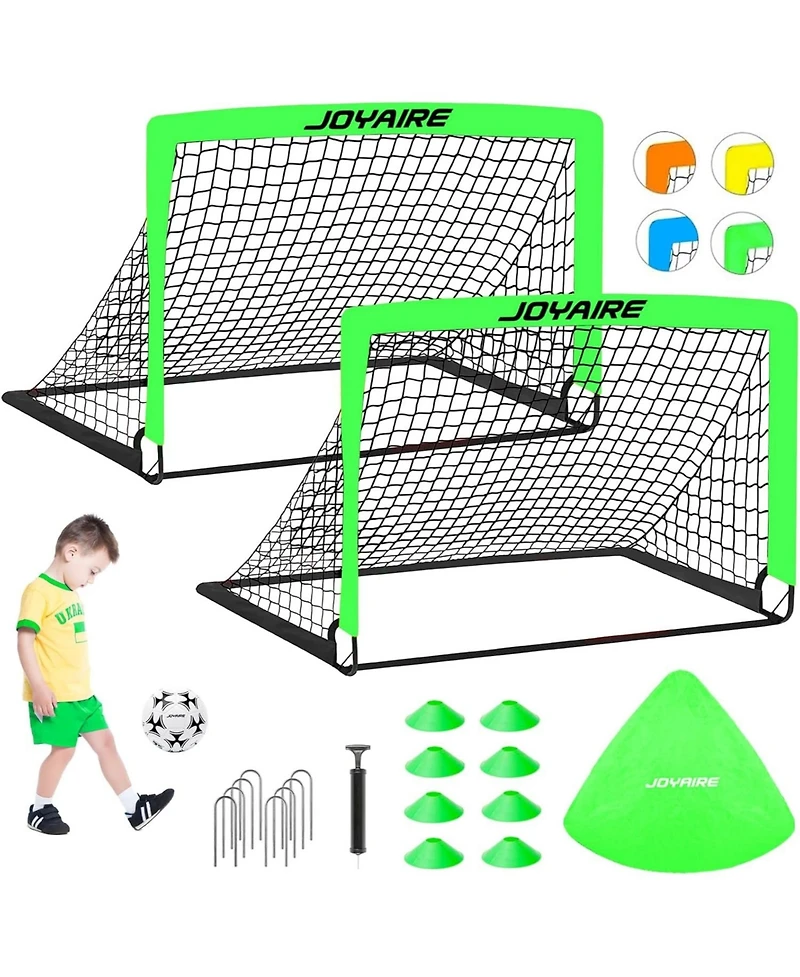 Joyaire Pro-Grade 4x3ft Pop-Up Soccer Goal for Kids – Durable 5-Layer Tear-Resistant Net & 10mm Poles, Portable Training Set with 4 Ball