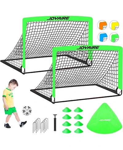 Joyaire Pro-Grade 4x3ft Pop-Up Soccer Goal for Kids – Durable 5-Layer Tear-Resistant Net & 10mm Poles, Portable Training Set with 4 Ball