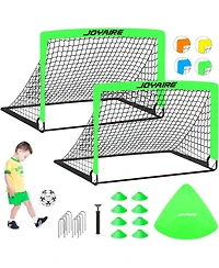 Joyaire Pro-Grade 4x3ft Pop-Up Soccer Goal for Kids – Durable 5-Layer Tear-Resistant Net & 10mm Poles, Portable Training Set with 4 Ball