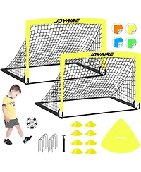 Joyaire Pro-Grade 4x3ft Pop-Up Soccer Goal for Kids – Durable 5-Layer Tear-Resistant Net & 10mm Poles, Portable Training Set with Size 4 Ball