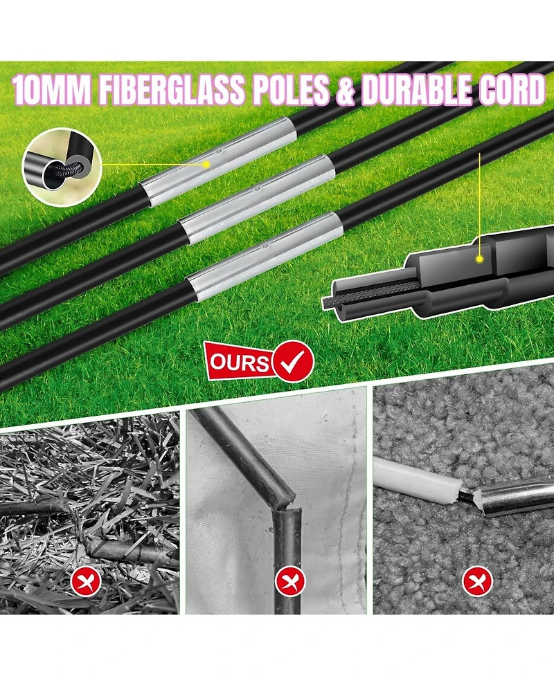 Joyaire Pro-Grade Kids Backyard Soccer Goal, Tear-Resistant 5-Layer Polyester Net & 10mm Poles, 7x5ft Portable Pop Up Training Set with 4 Ball