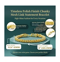 14K Gold Plated or White Gold Plated Mesh Link Bracelet