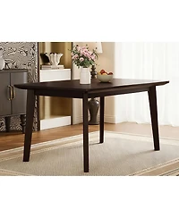 Streamdale Rustic Farmhouse Dining Table - Solid Wood, Modern Espresso
