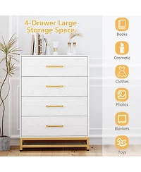 gaomon Wooden Dresser for Bedroom, Dressers & Chest of Drawers with 4 Drawer, Wood nightstand for Storage and Organization