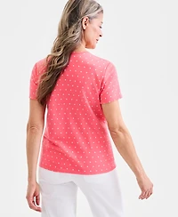 Style & Co Women's Printed Short-Sleeve V-Neck Top, Macy's Exclusive