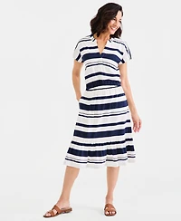 Style & Co Women's Knit Short-Sleeve Midi Dress, Macy's Exclusive