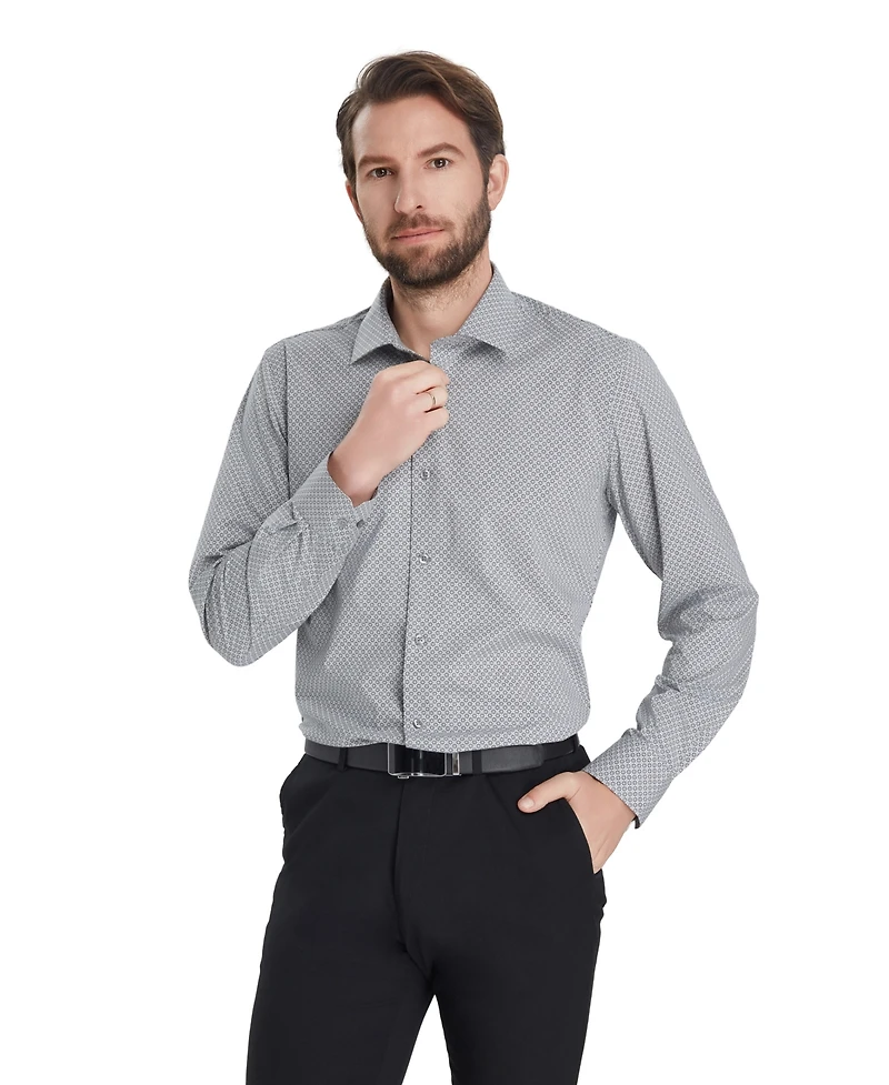 Alfani Men's Geometric Print Slim-Fit Dress Shirt, Macy's Exclusive