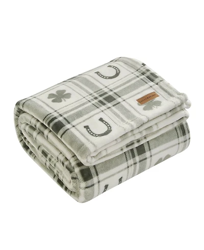 Lucky Brand Clovers Plush Throw, 50" x 70"