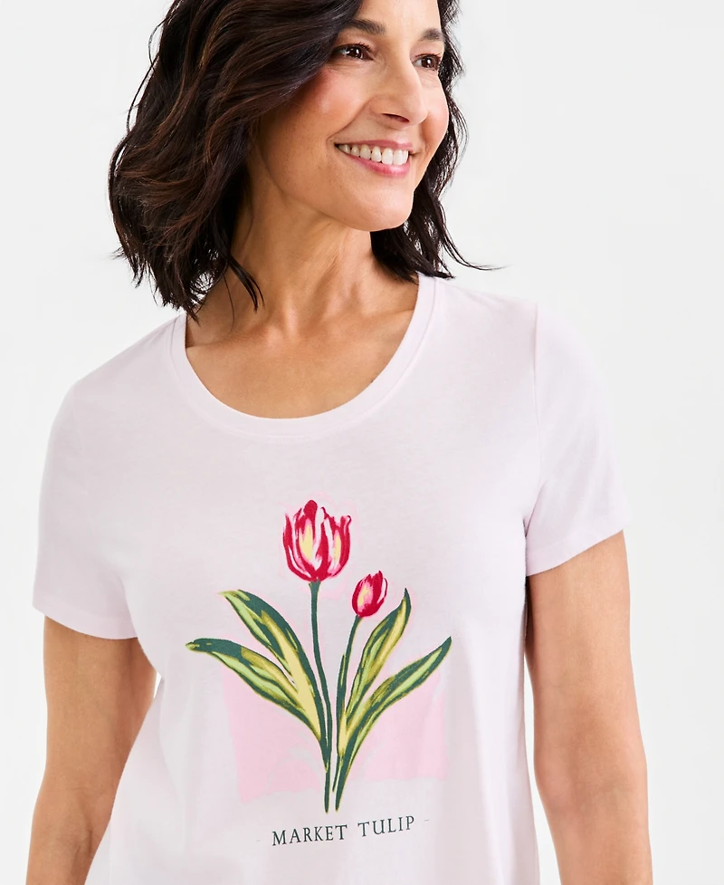 Style & Co Women's Graphic Short-Sleeve Crewneck T-Shirt, Macy's Exclusive