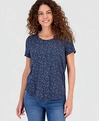 Style & Co Women's Printed Short-Sleeve Crewneck T-Shirt, Macy's Exclusive
