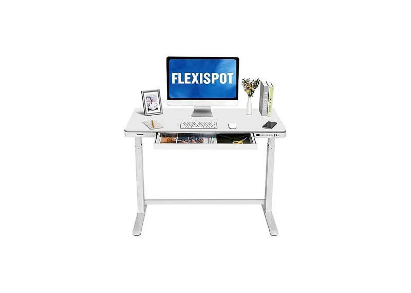 FlexiSpot EW8W Height Adjustable Standing Desk, White