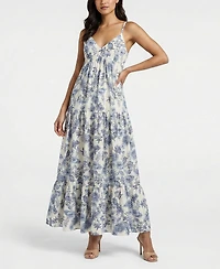 Taylor Women's Floral V-Neck A-Line Dress