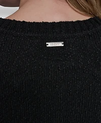 Dkny Jeans Women's Crewneck Front-Enamel Button Cardigan