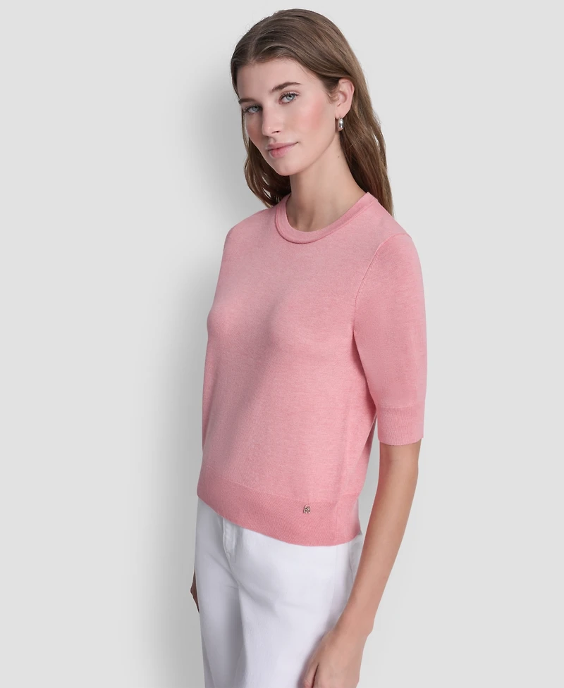 Dkny Jeans Women's Elbow-Sleeve Crew Neck Sweater