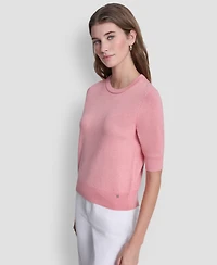 Dkny Jeans Women's Elbow-Sleeve Crew Neck Sweater
